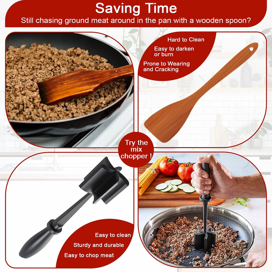 Handheld Meat Chopper, Non-Stick Meat Mincer and Manual Hamburger Meat Masher, Chicken Shredder Tool, Multifunctional Kitchen Cooking Accessory, Meat Shredding Machine, Meat Shredders