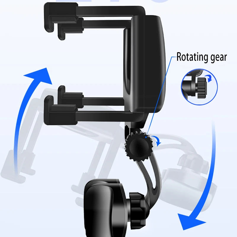 360° Car Mirror Telescopic Smart Phone Holder Mount
