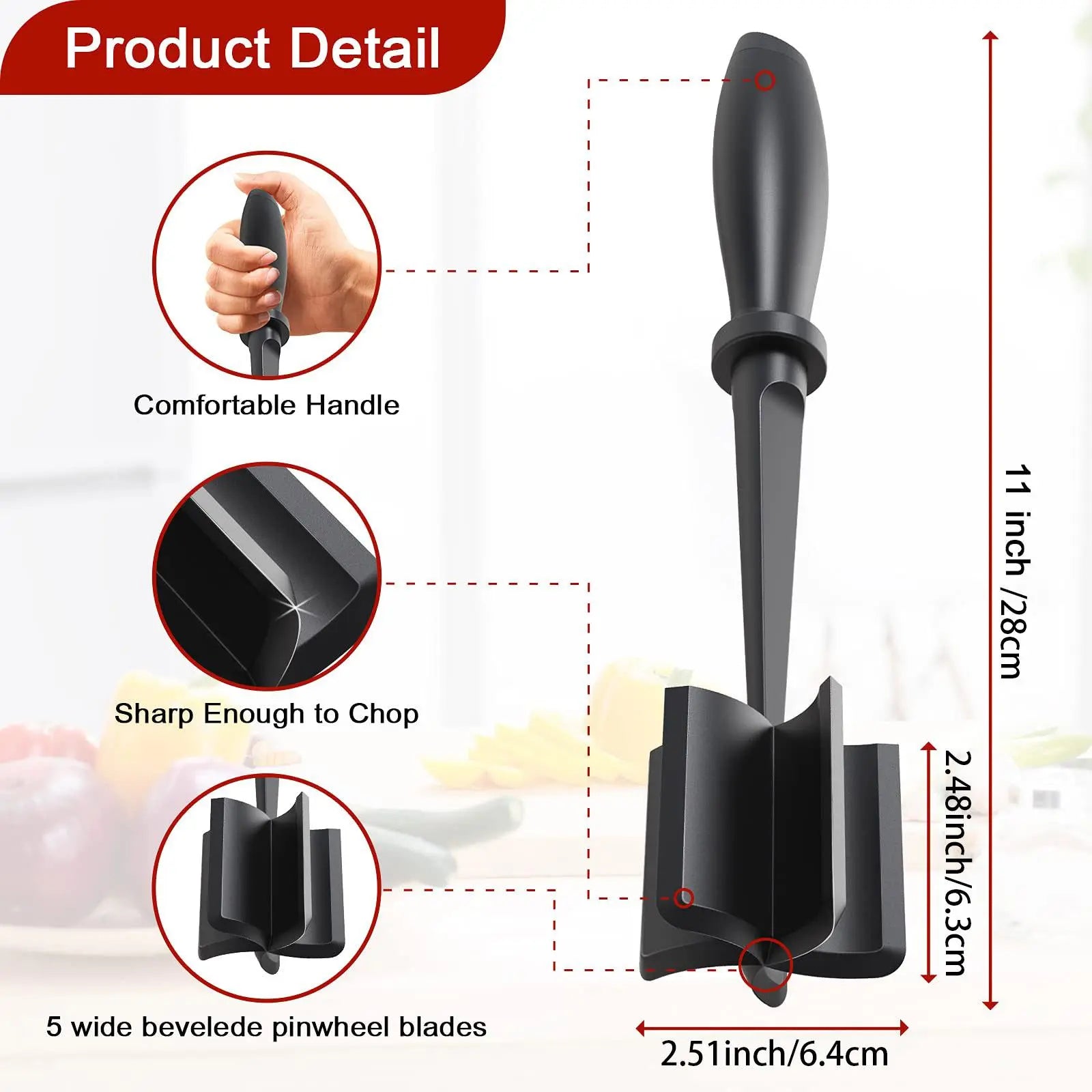 Handheld Meat Chopper, Non-Stick Meat Mincer and Manual Hamburger Meat Masher, Chicken Shredder Tool, Multifunctional Kitchen Cooking Accessory, Meat Shredding Machine, Meat Shredders
