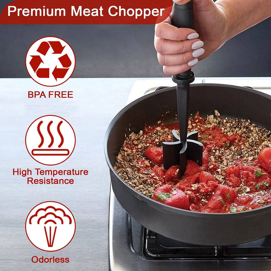 Handheld Meat Chopper, Non-Stick Meat Mincer and Manual Hamburger Meat Masher, Chicken Shredder Tool, Multifunctional Kitchen Cooking Accessory, Meat Shredding Machine, Meat Shredders