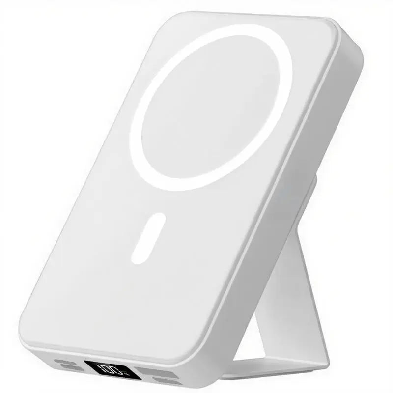 10000Mah Magnetic Power Bank – Portable Charger with Foldable Stand, LED Digital Display, Charge Iphone & Android Devices Simultaneously Summervibes
