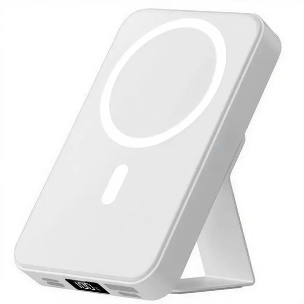 10000Mah Magnetic Power Bank – Portable Charger with Foldable Stand, LED Digital Display, Charge Iphone & Android Devices Simultaneously Summervibes